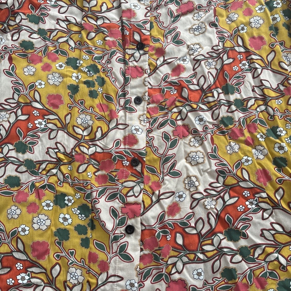 Natural Life size XL Boho Floral Button Front Shirt Dress Rayon Long Sleeve - Picture 3 of 14